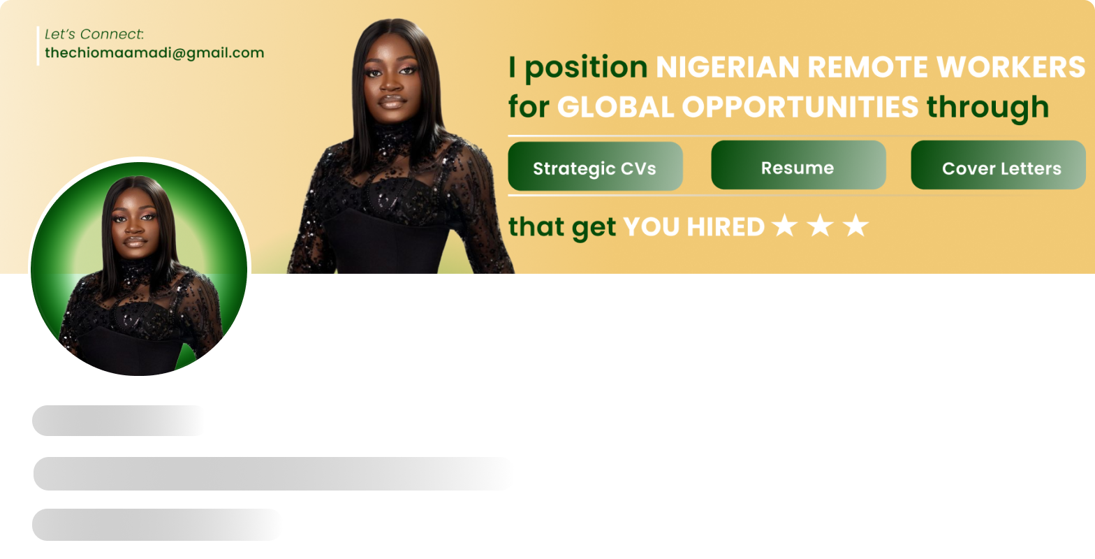 LinkedIn profile design for Amadi