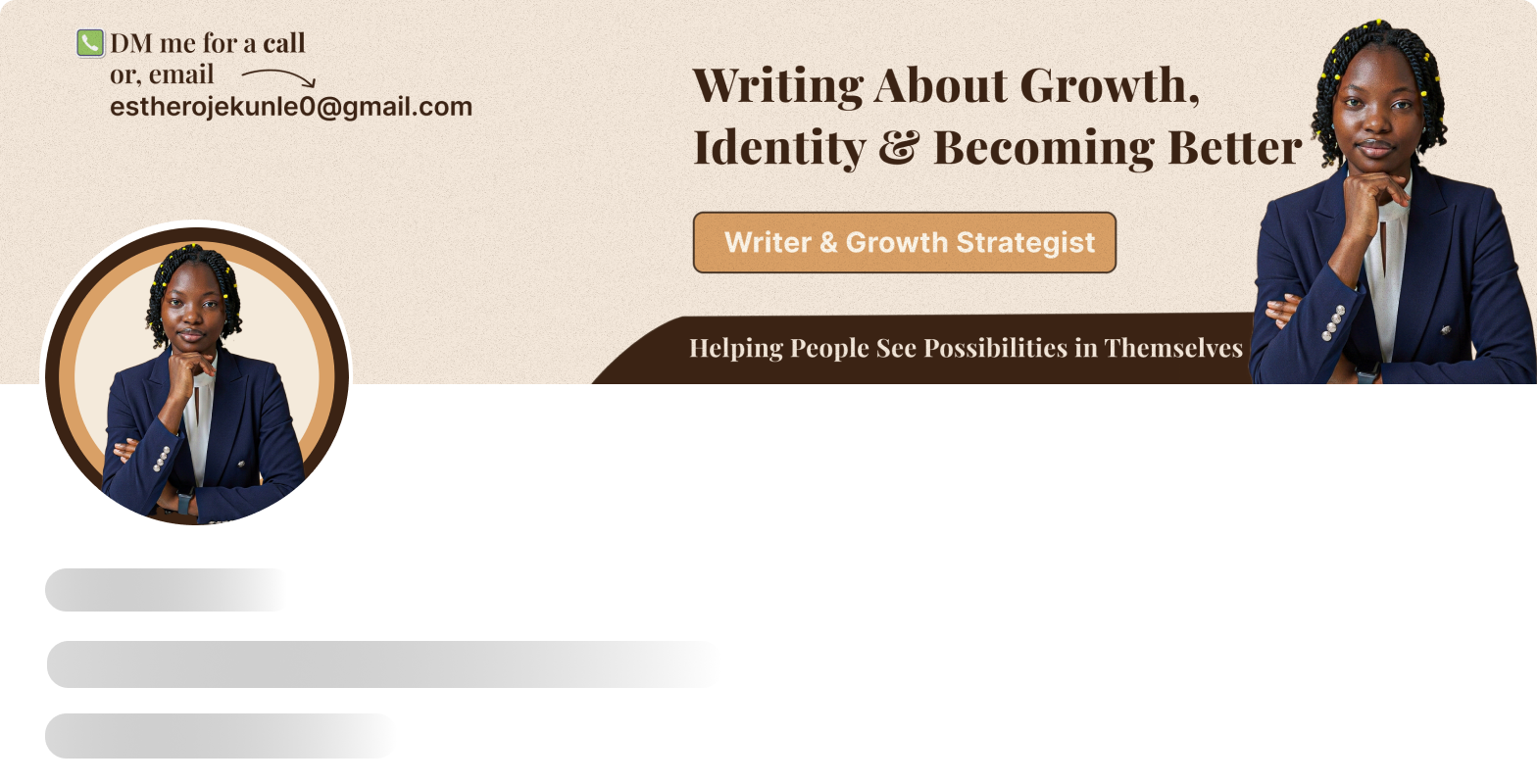 LinkedIn banner and profile picture designed for Esther