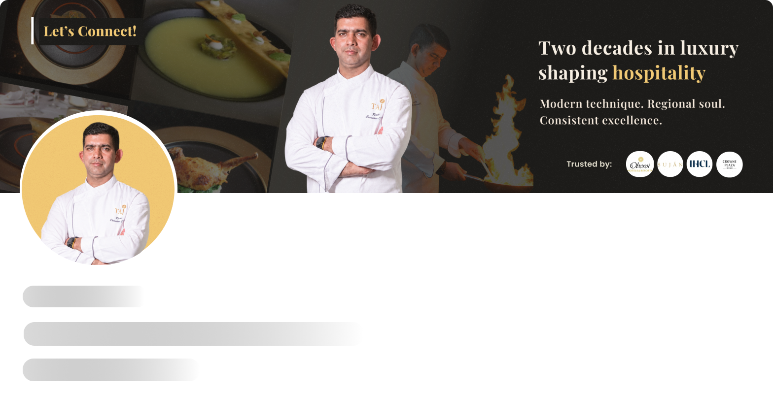 LinkedIn profile design for Rajiv